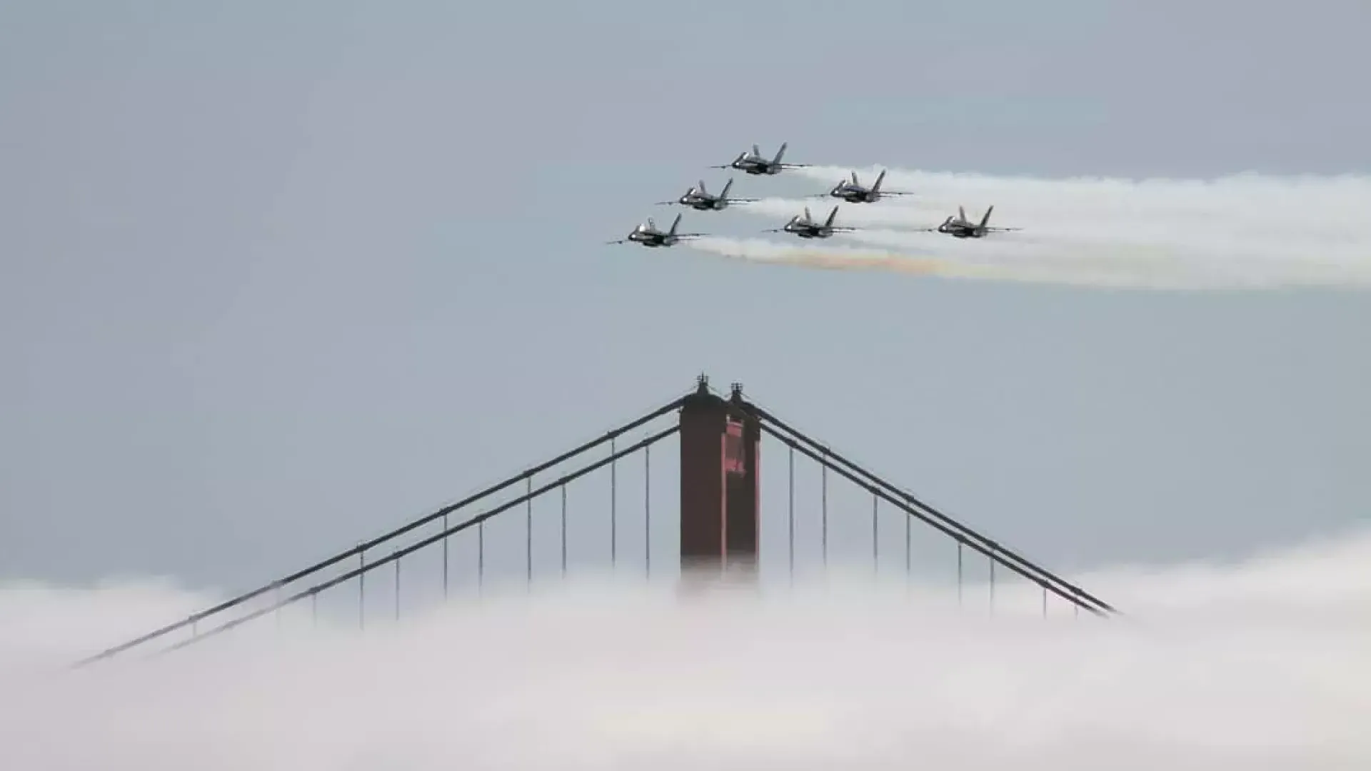 Blue Angels over the Golden Gate Bridge